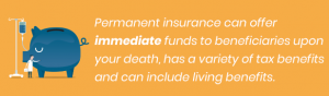 Permanent Insurance Offers Immediate funds, tax benefits and living benefits