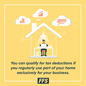 You qualify for tax deductions if you regularly use part of your home exclusively for your business.