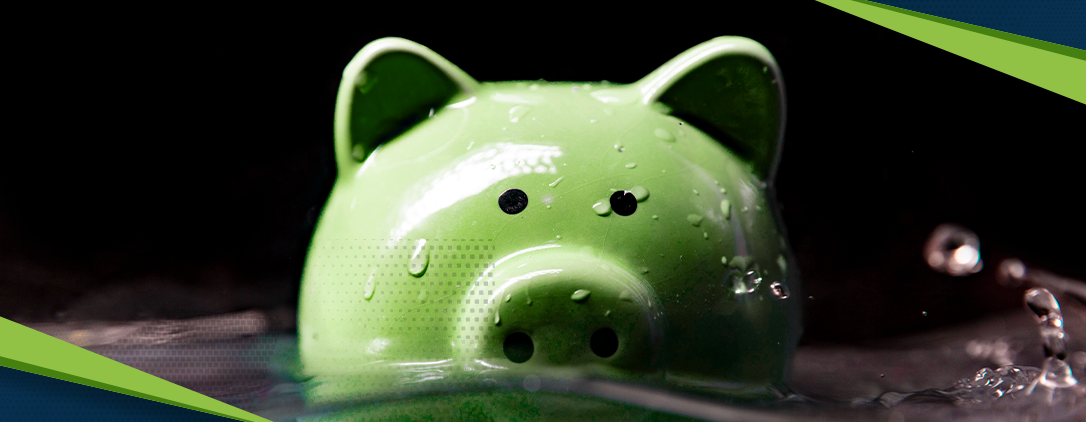 Green piggy bank
